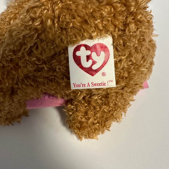 Ty Beanie Babies Plush Bear Brown Pink NEW “You’re A Sweetie” Love Valentines - Picture 11 of 14